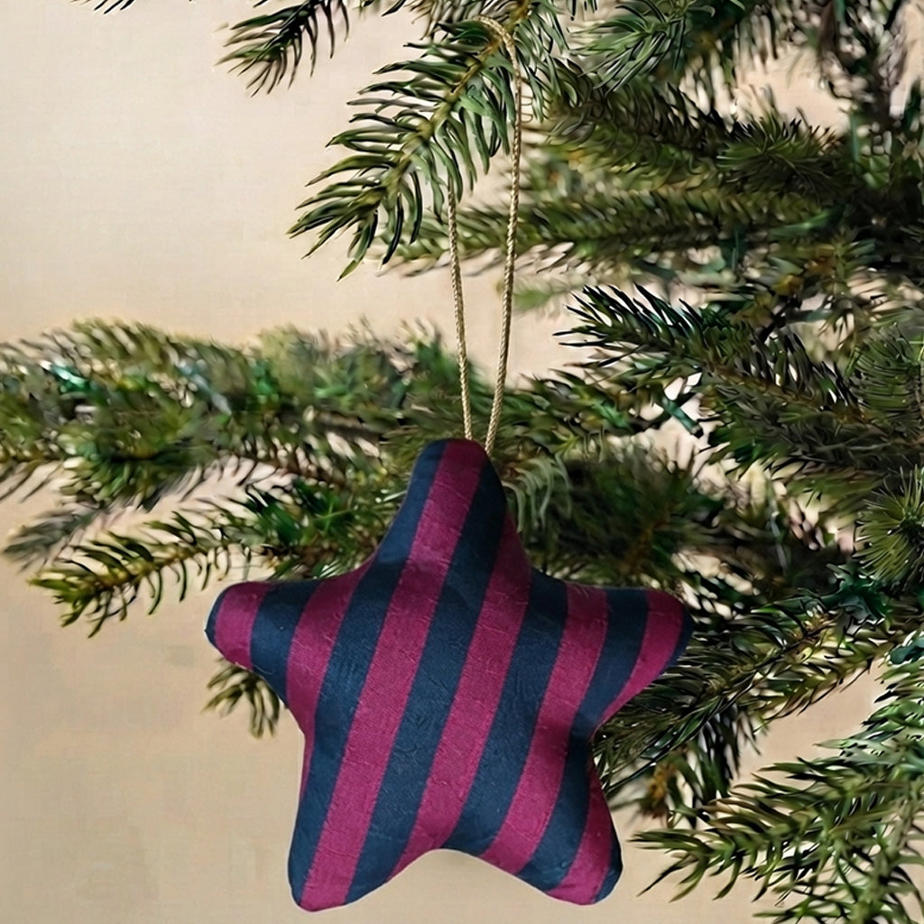 Purple Stripped Star Ornament