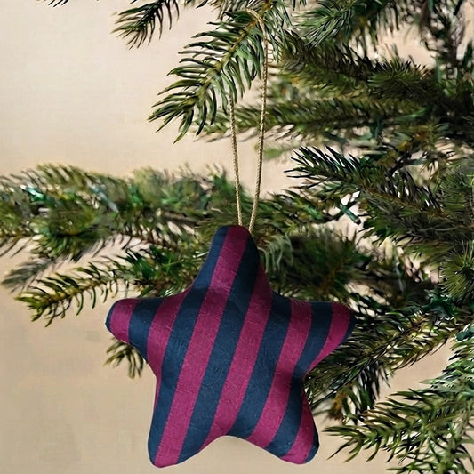 Purple Stripped Star Ornament