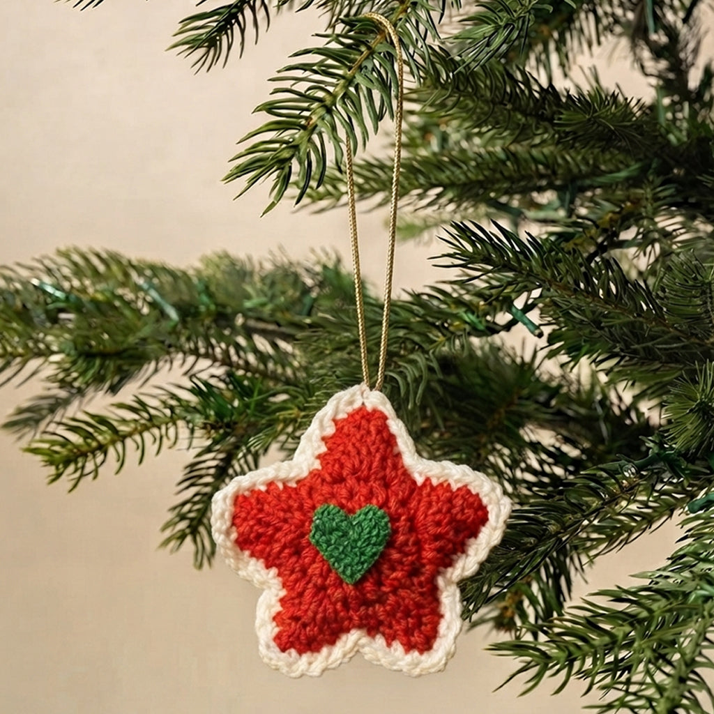 Red Crochet Star Ornament