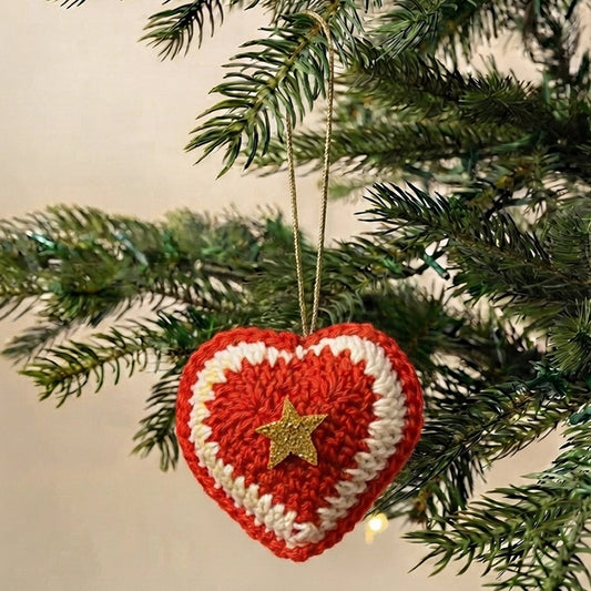 Red Crochet Heart Ornament