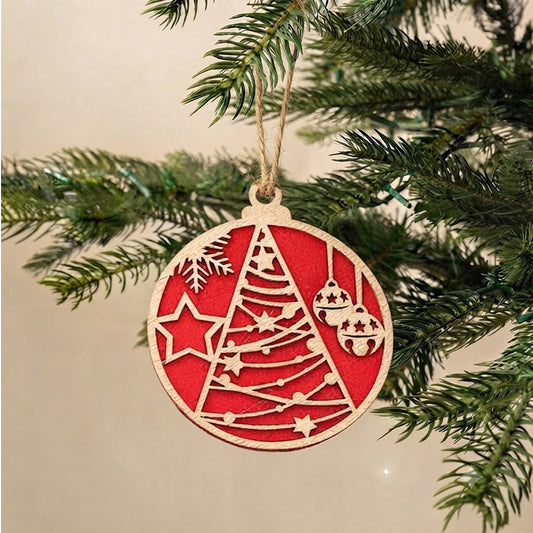 Golden Tree Wooden Christmas Ornament