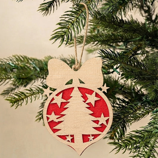 Golden Bell Tree Wooden Christmas Ornament