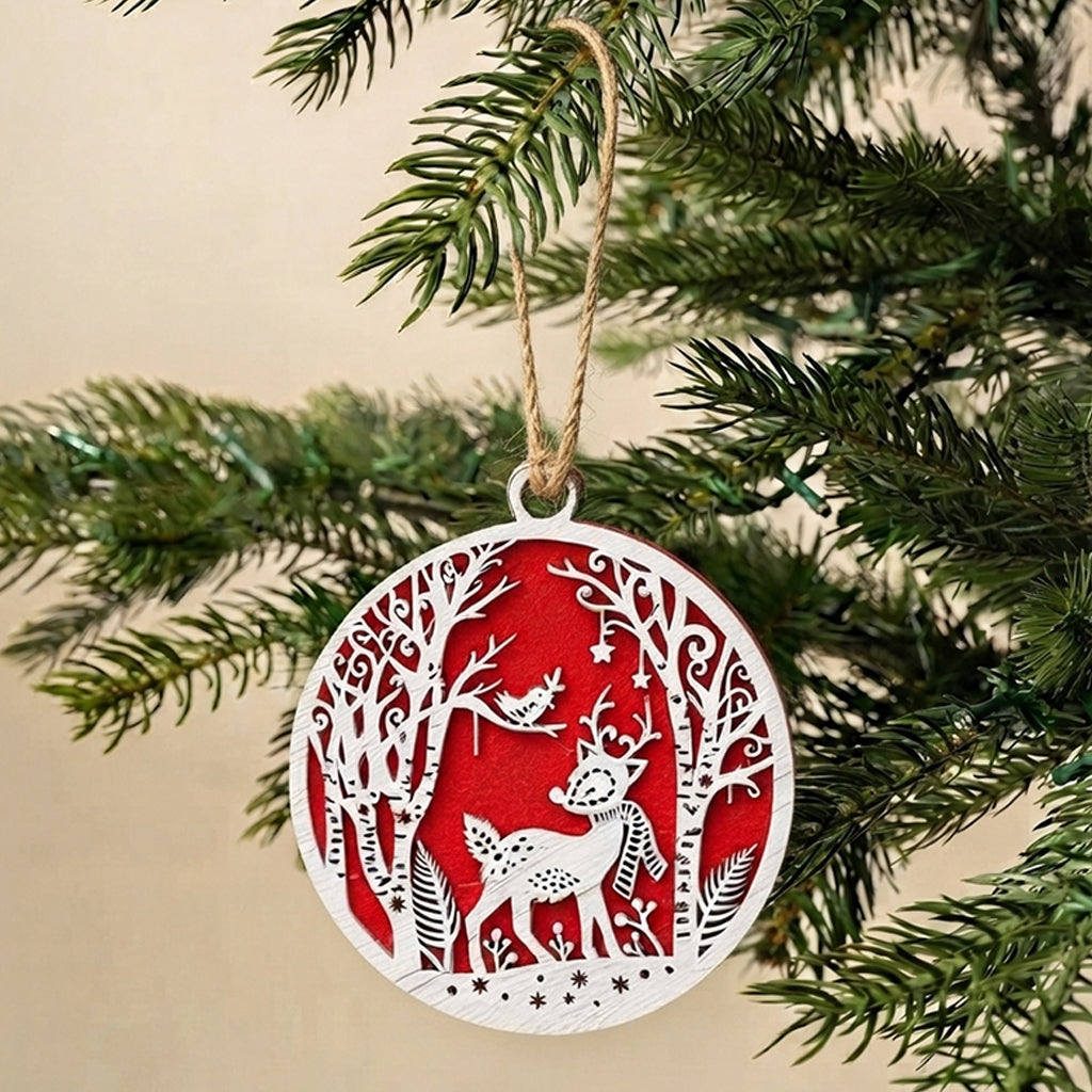 Noel White Wooden Christmas Ornament
