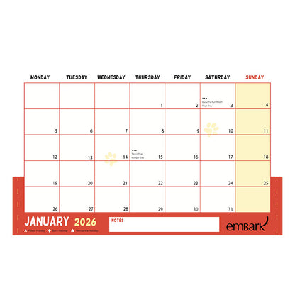 Embark Calendar 2026