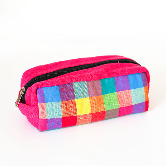 Hotpink Checkered Pencil Case