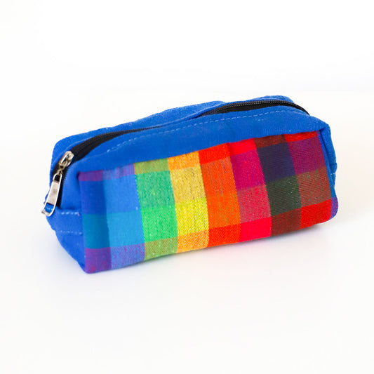 Blue Checkered Charm Pencil Case