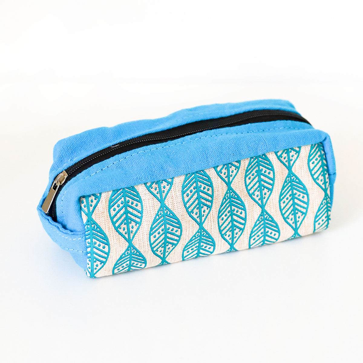 Leafy Light Blue Pencil Case