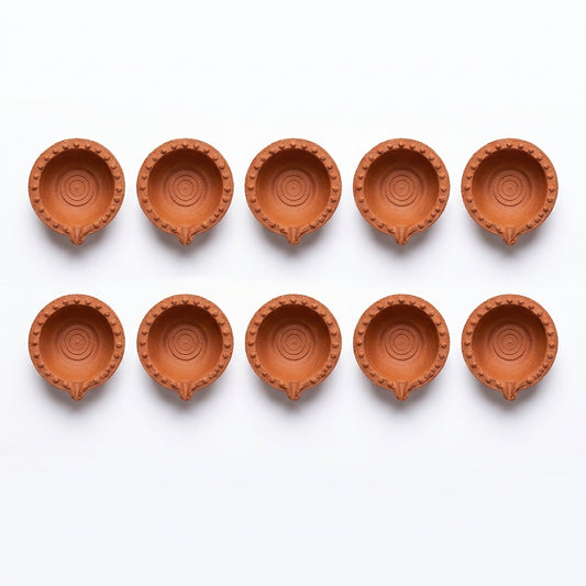 10 Piece Clay Lamp Set
