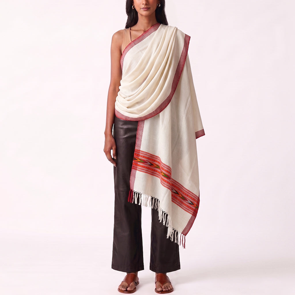Alpine Ivory Himachal Shawl