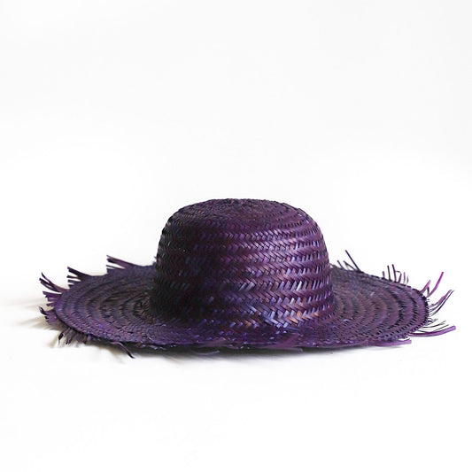 Royal Bloom Purple Palmyrah Hat