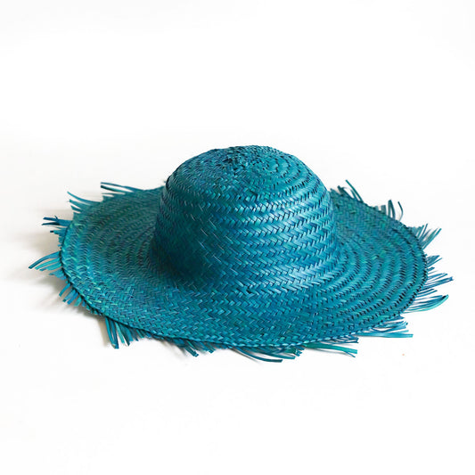 Ocean Breeze Blue Palmyrah Hat