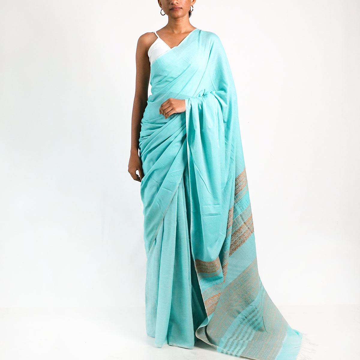 Teal Handloom Saree