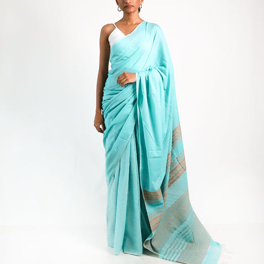 Teal Handloom Saree