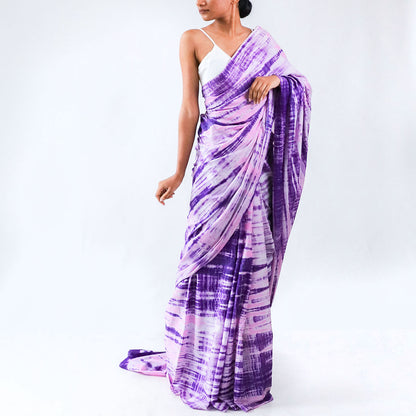 Violet Tie Dye Saree