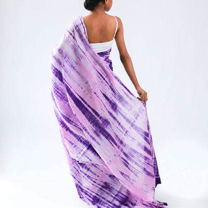 Violet Tie Dye Saree
