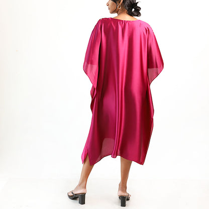 Crimson Bloom Batik Kaftan