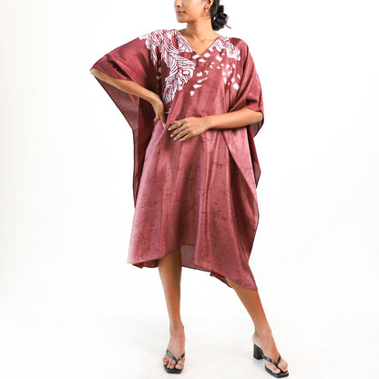 Bronze Leaf Batik Kaftan