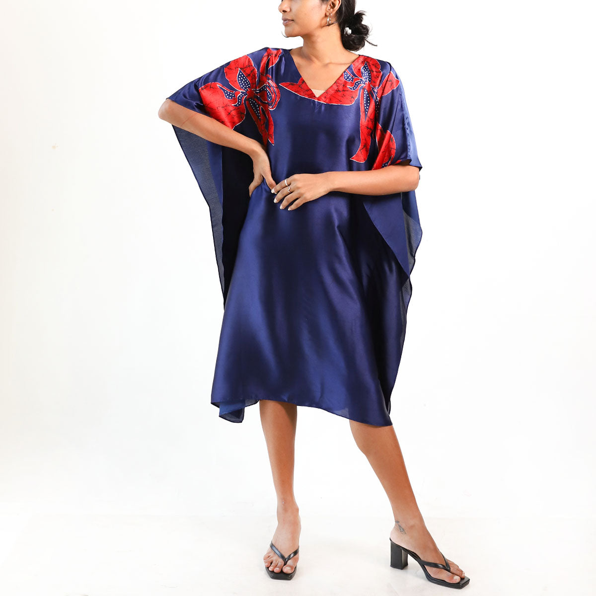 Tropical Hibiscus Batik Kaftan