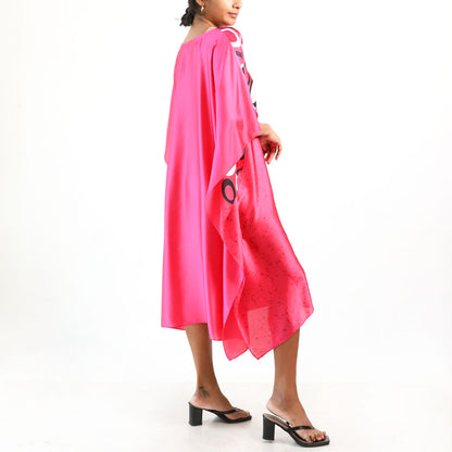 Fuchsia Swirl Batik Kaftan