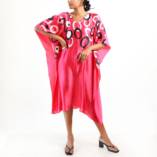 Fuchsia Swirl Batik Kaftan