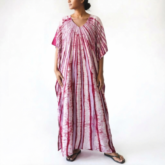 Rosewater Rhythm Batik Kaftan