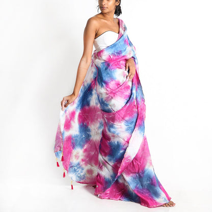 Purple Haze Silk Tie-Dye Saree