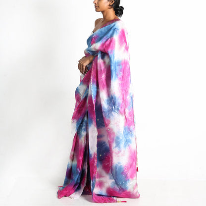 Purple Haze Silk Tie-Dye Saree