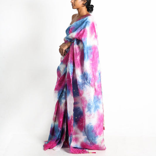 Purple Haze Silk Tie-Dye Saree