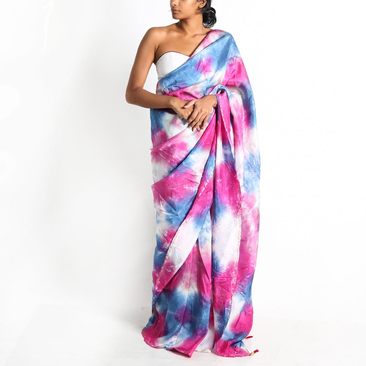 Purple Haze Silk Tie-Dye Saree