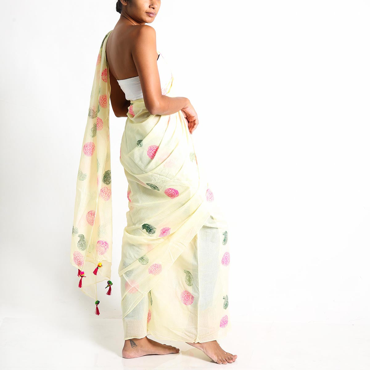 Mellow Block Printed Saree