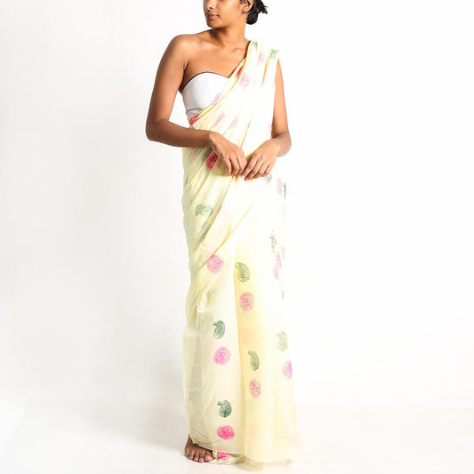 Mellow Block Printed Saree