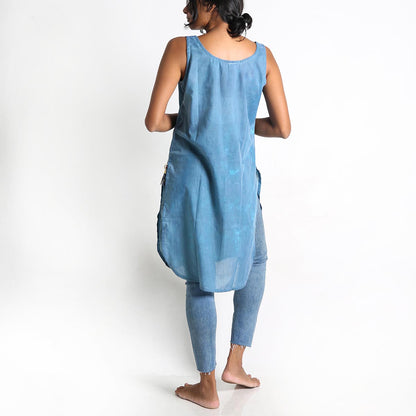 Olive Tie-Dye Sleeveless Kurta