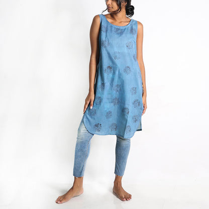 Olive Tie-Dye Sleeveless Kurta