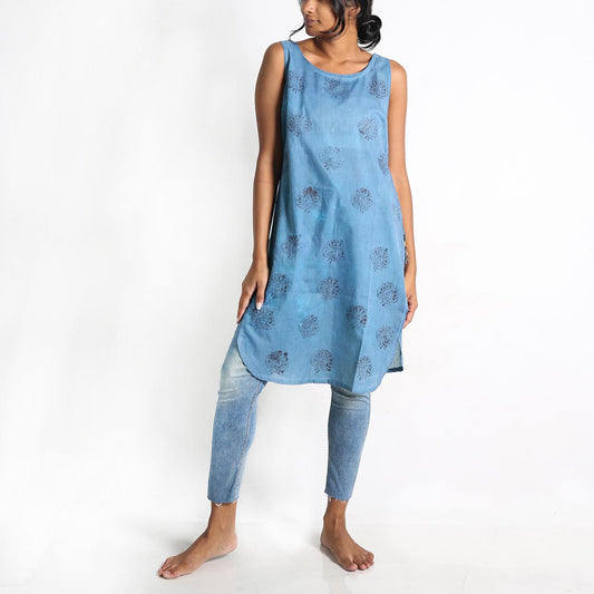 Olive Tie-Dye Sleeveless Kurta