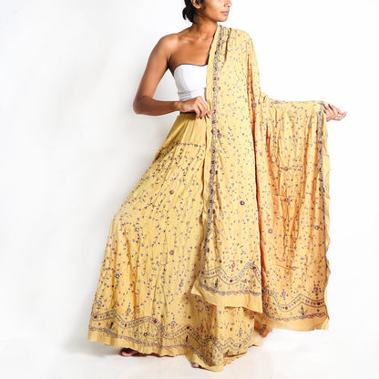 Mustard Saram Skirt and Dupatta
