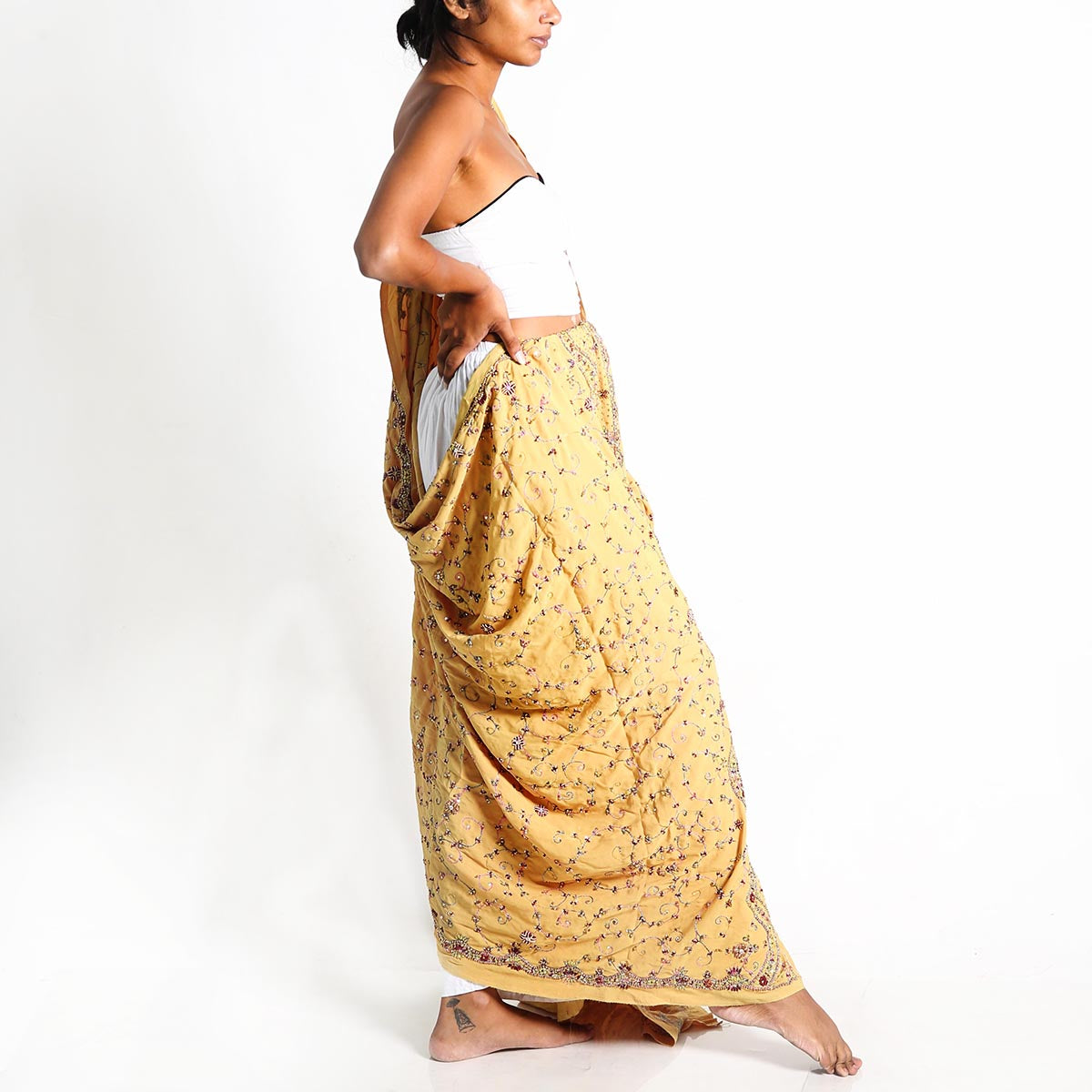 Mustard Saram Skirt and Dupatta