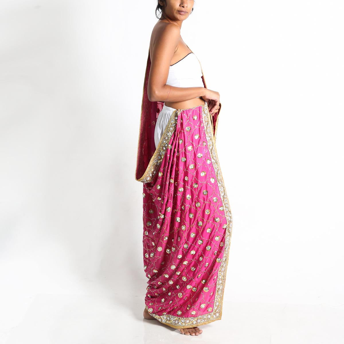 Fuscia Lehnga Dupatta