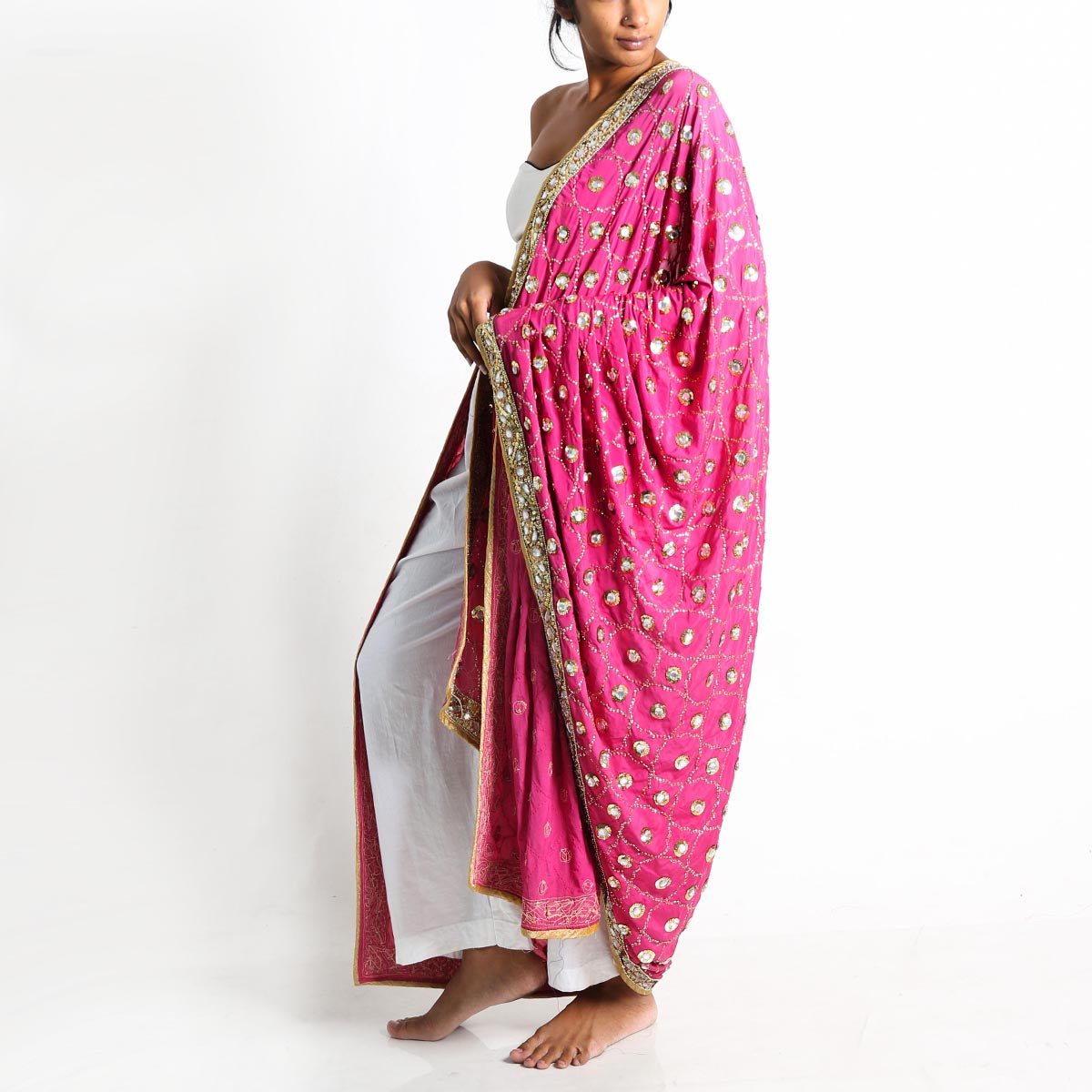 Fuscia Lehnga Dupatta
