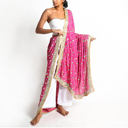 Fuscia Lehnga Dupatta