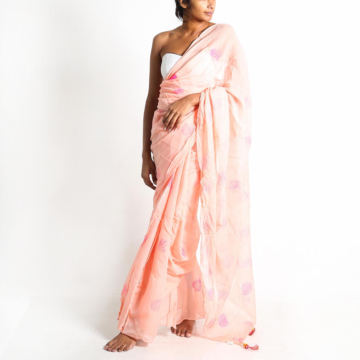 Pink Hues Block Printed Saree