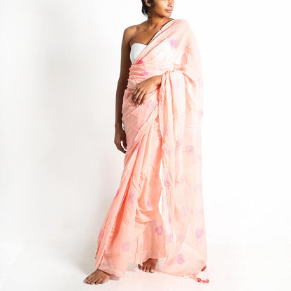Pink Hues Block Printed Saree