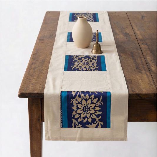 Azure Bloom Table Mat & Runner Set