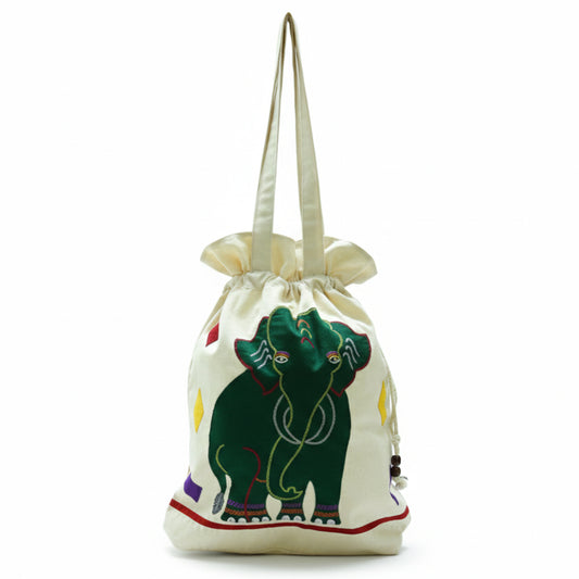 Green Ellie Cord Tote