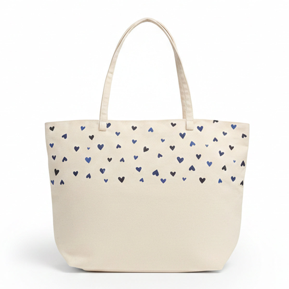 Navy Hearts Tote Bag