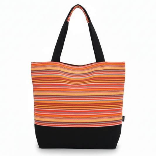 Orange Striped Handloom Tote