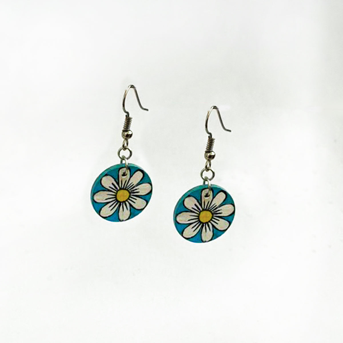 Mini Daisy Wooden Earrings