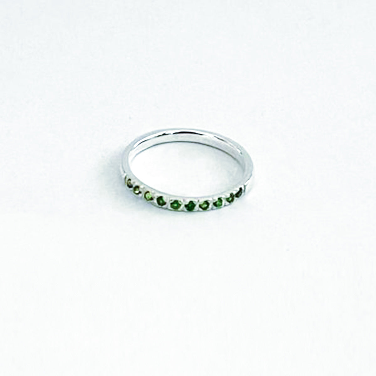 Handmade Sterling Silver ring with Natural Chromium Diopside