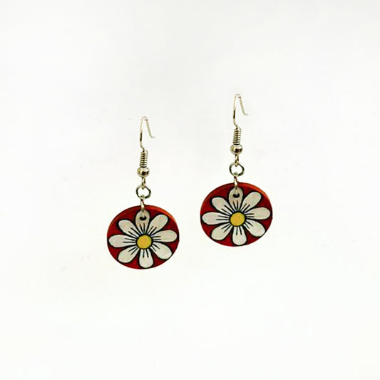 Mini Daisy Wooden Earrings