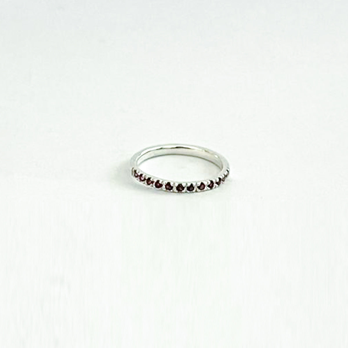 Handmade Sterling Silver ring with Natural Rhodolight Garnet