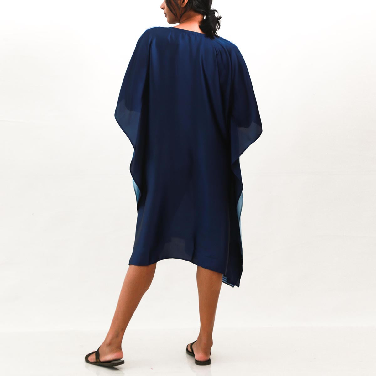 Blue Leafy Batik Kaftan